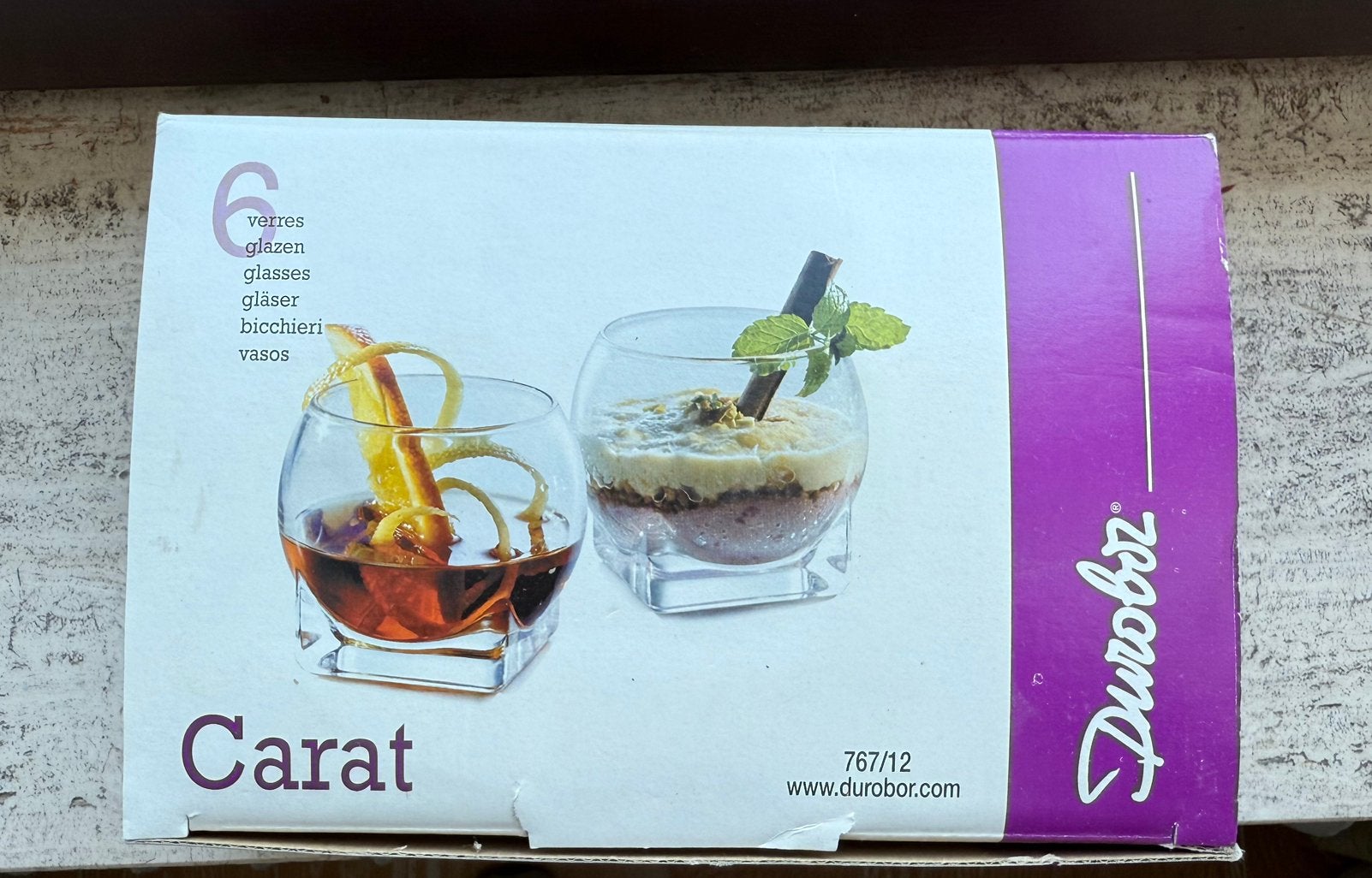 Durobor Carat 6 verres 12cl non utilisés emballage original, Enlèvement, Autres types