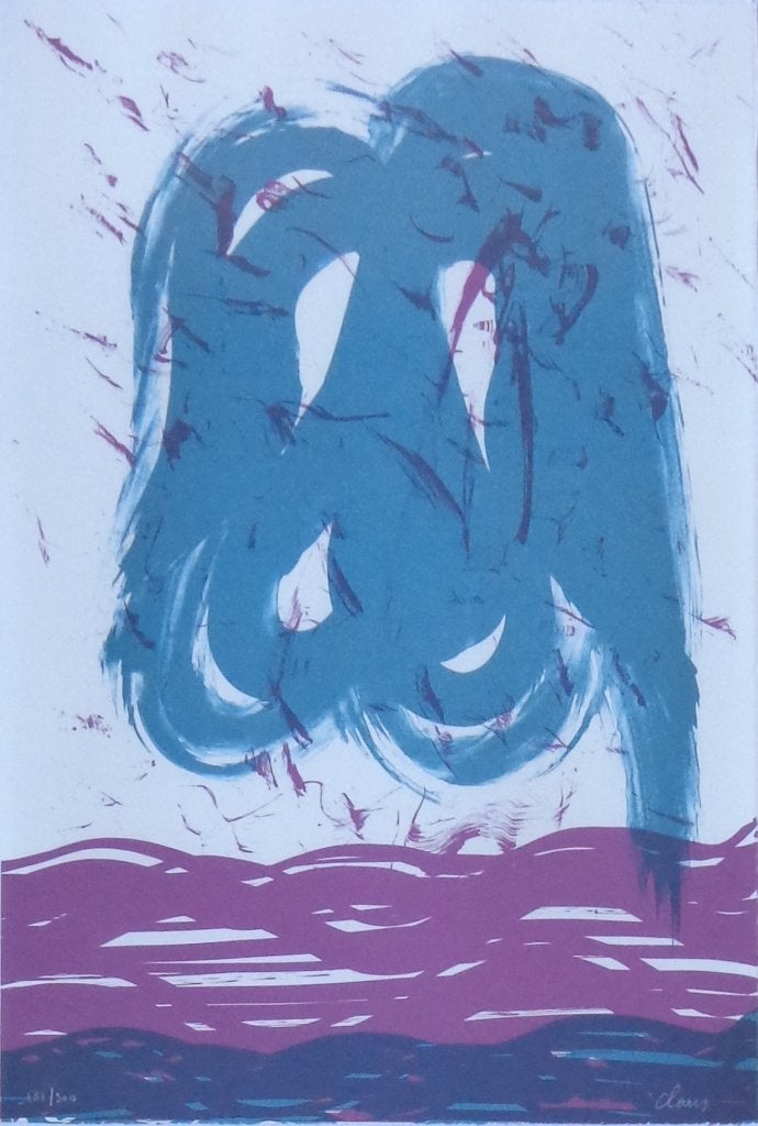HUGO CLAUS / HERFST 2 / KLEURLITHO / 72x52cm / KADER / SIG, Signé, Enlèvement