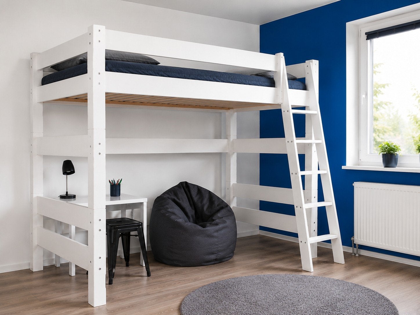 Witte houten hoogslaper, Kinderen en Baby's, Ophalen, Hoogslaper