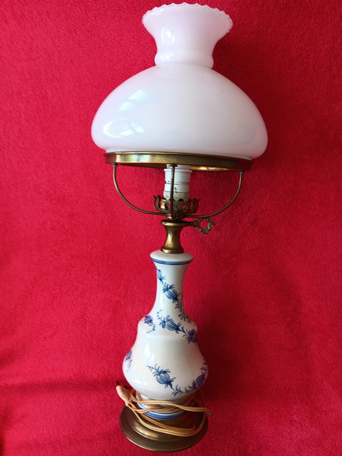 Lamp met blauwe Delft, Enlèvement, Comme neuf