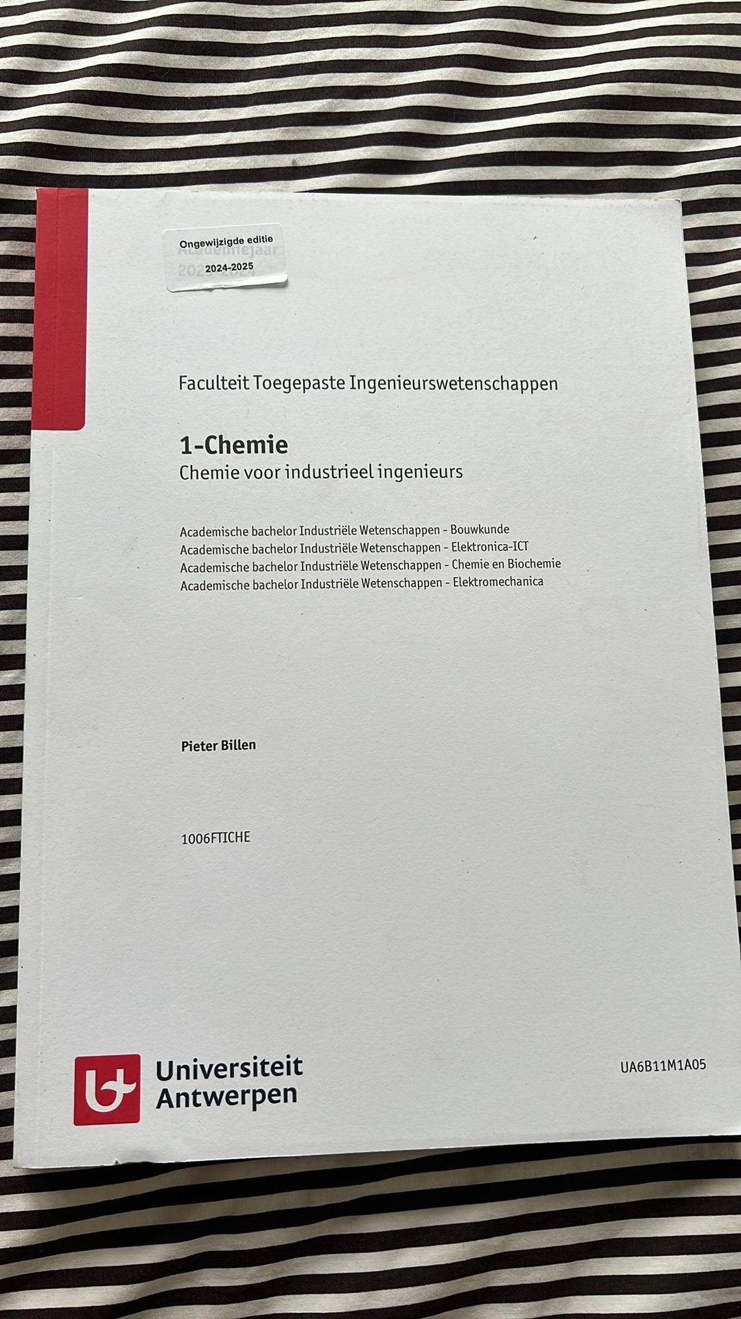 Pieter Billen - Chemie voor industrieel ingenieurs, Ophalen of Verzenden, Zo goed als nieuw