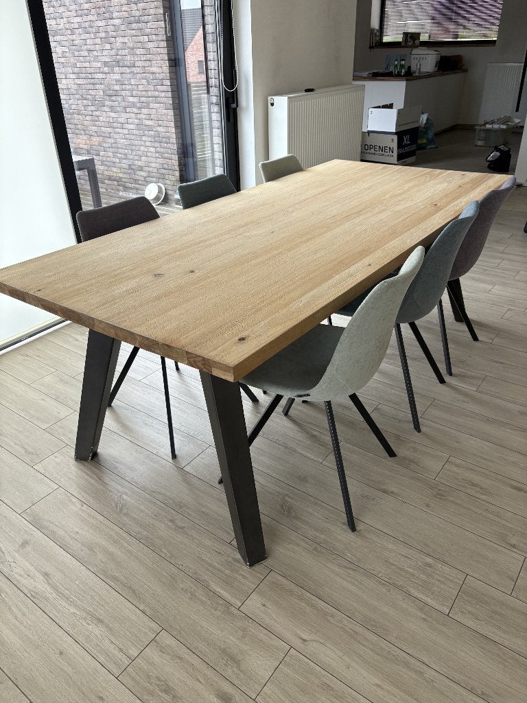 living tafel hout XOOON, Huis en Inrichting, Ophalen, 200 cm of meer, 50 tot 100 cm, Zo goed als nieuw