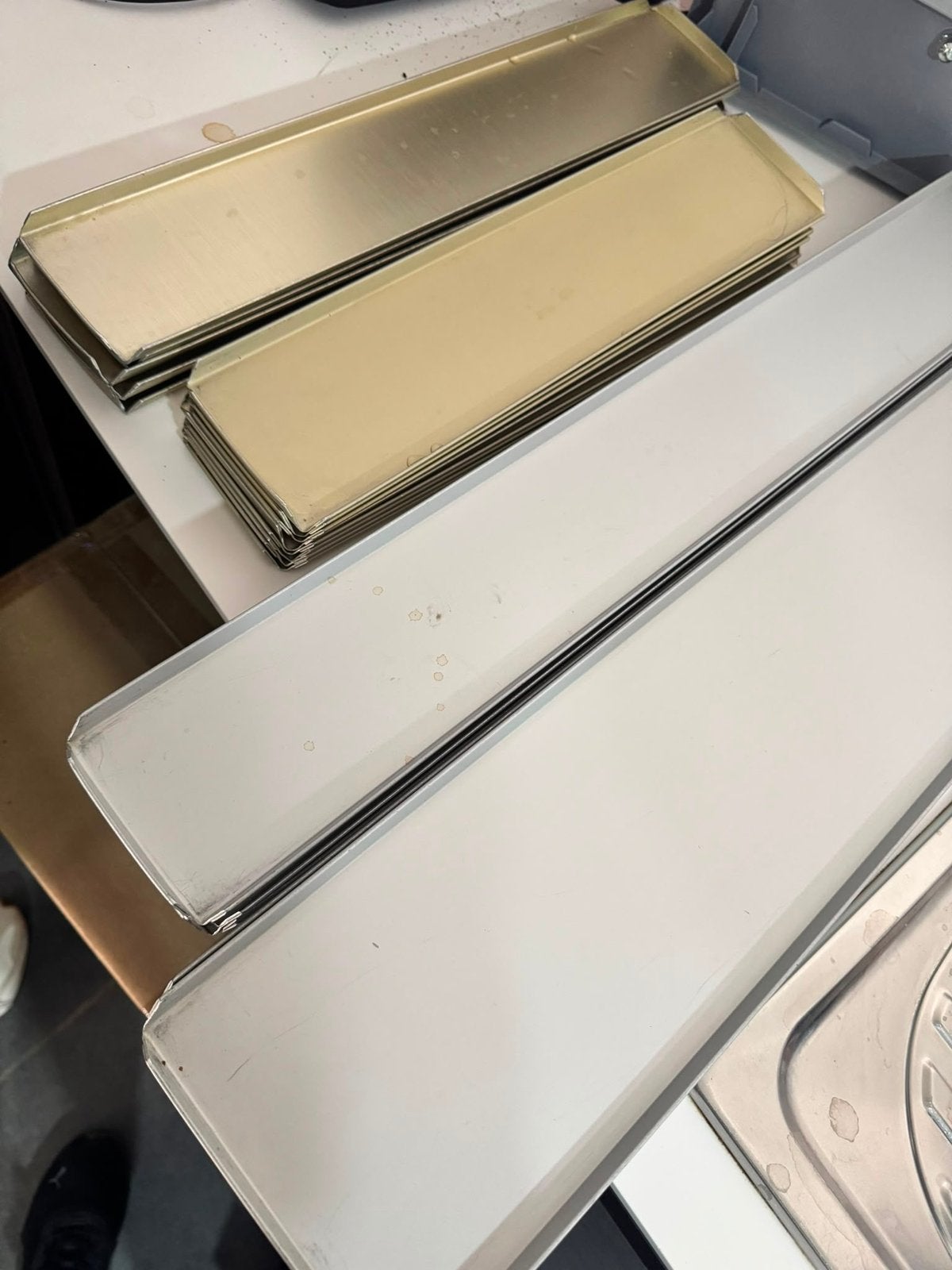 Plateau de comptoir en inox pour boulangerie, Electroménager, Enlèvement, Comme neuf
