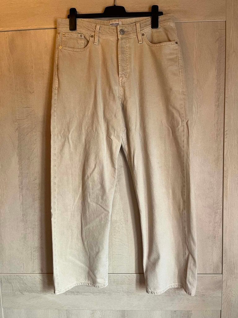 baggy jeans alex jack jones w 33 L 32 beige, Kleding | Heren, Ophalen of Verzenden, Zo goed als nieuw, W33 - W34 (confectie 48/50)
