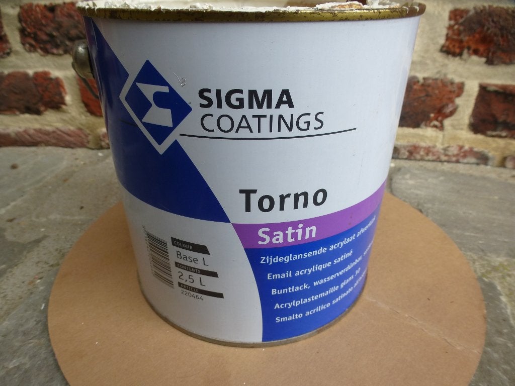 1/2 POT (2,5 lit ) VERF  SIGMA COATINGS, Doe-het-zelf en Bouw, Verf, Beits en Lak, Ophalen, Gebruikt, Beige, Verf