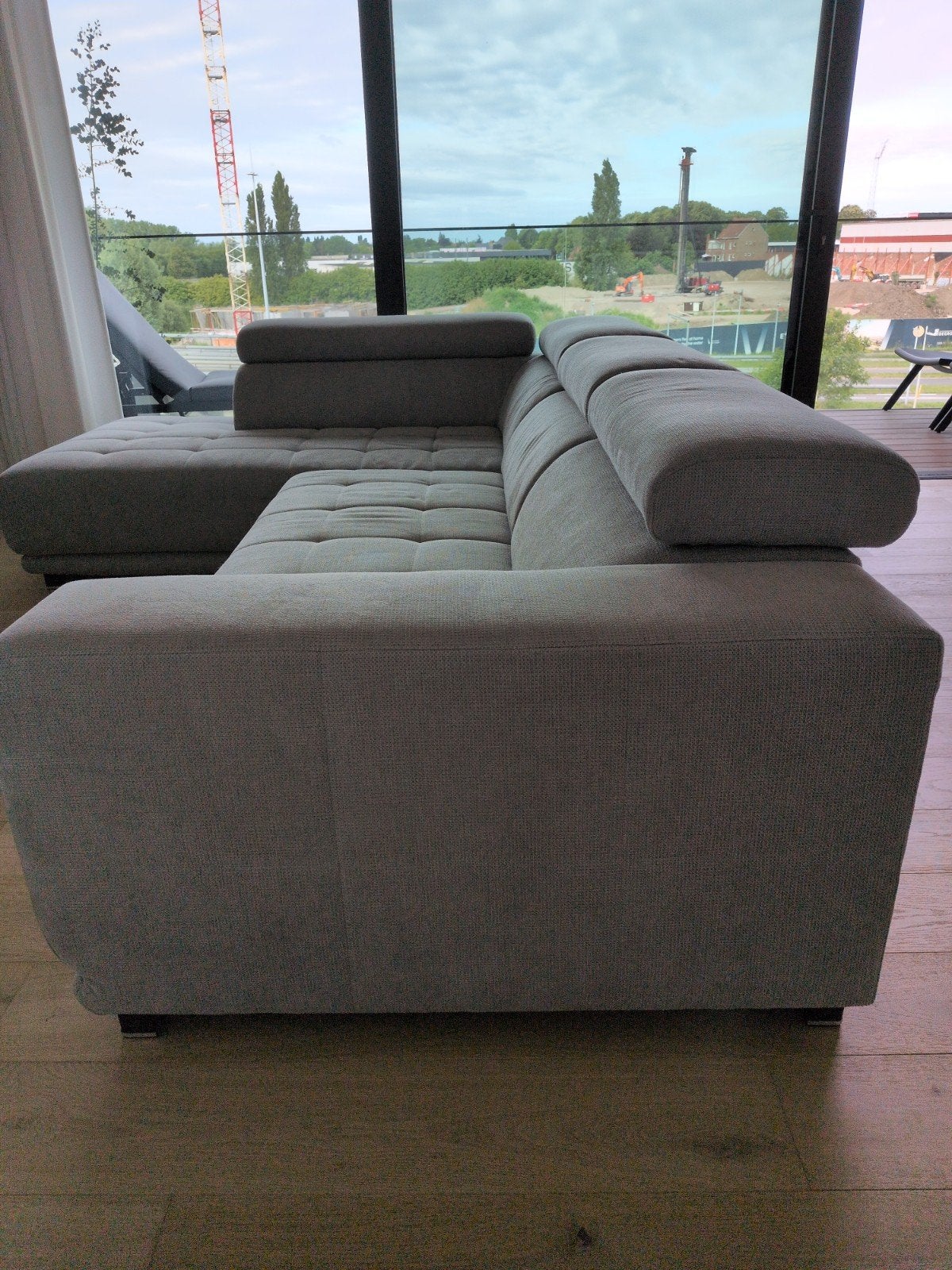 Hoekzetel met elektrische schuifzit, 220x156 + 945x160, Huis en Inrichting, Zetels | Zetels en Chaises Longues, Ophalen
