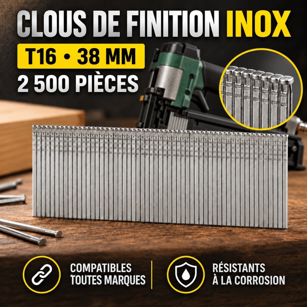 Clous brads T 16 Ga INOX 38mm, Enlèvement, Neuf, Clous, Inox