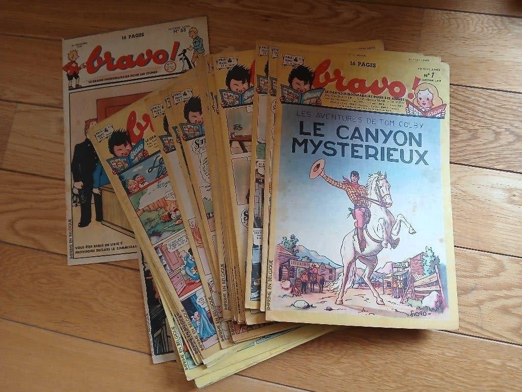 Hergé/Cuvelier :Magazine Bravo 1948 (n1 à 53, manque le n38), Enlèvement