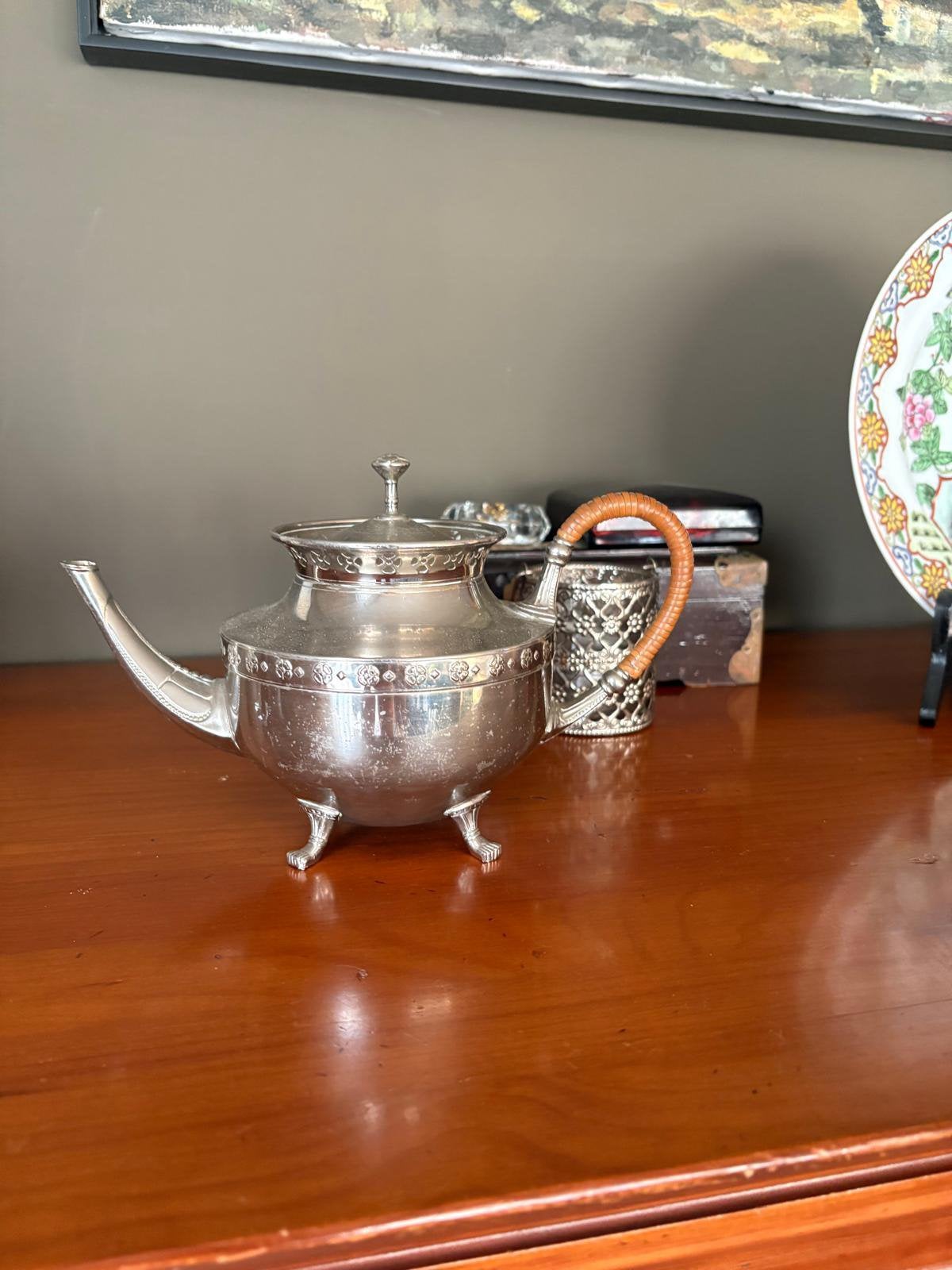 Verzilverde theepot deco, Ophalen of Verzenden, Zilver