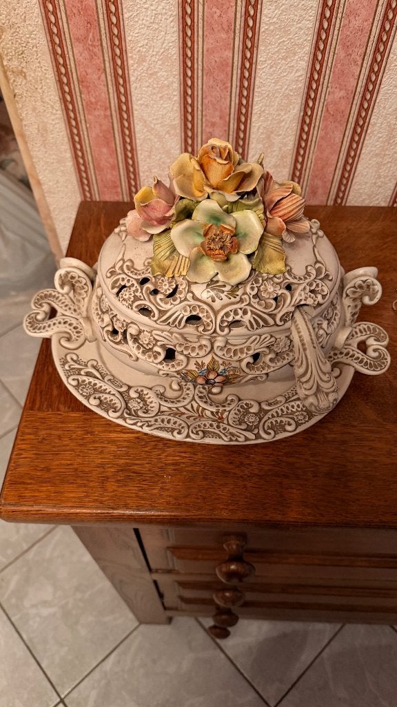 Grande soupière vintage en céramique italienne, Antiquités & Art, Enlèvement