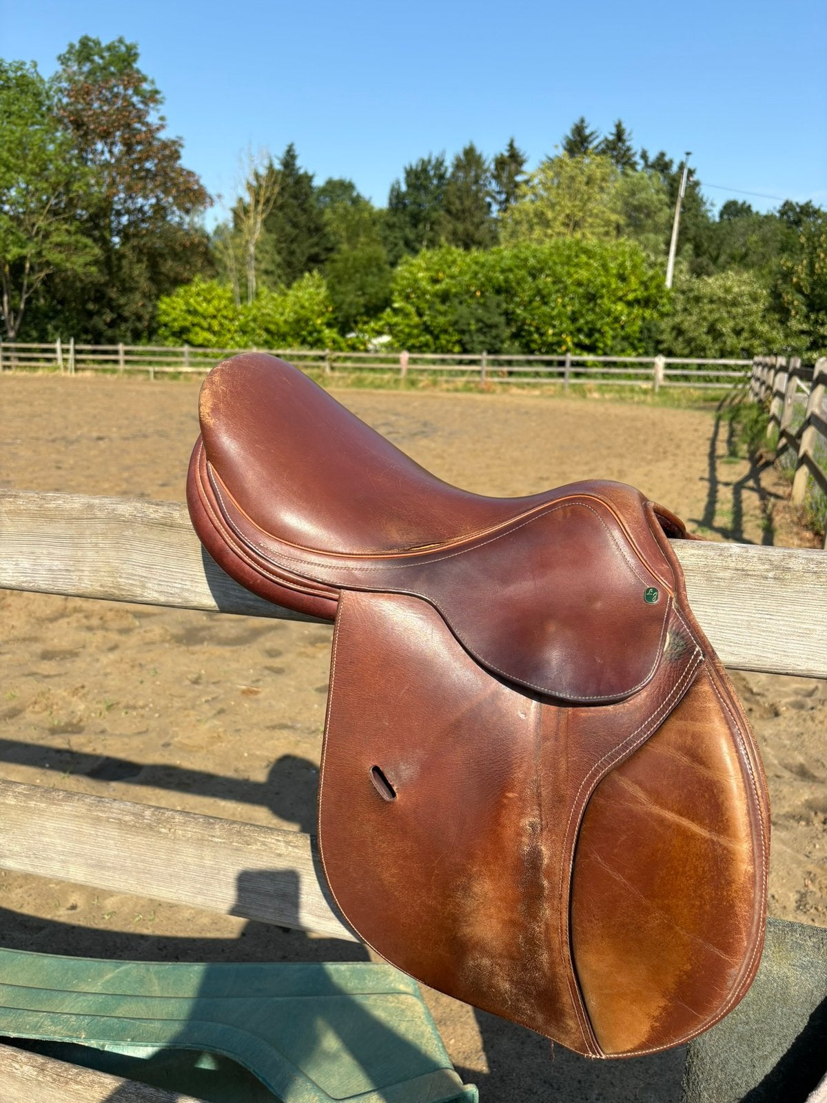 LJ leathers springzadel te koop: maat 17,5, L (17.5 pouces), Moyen, Utilisé, Siège plat