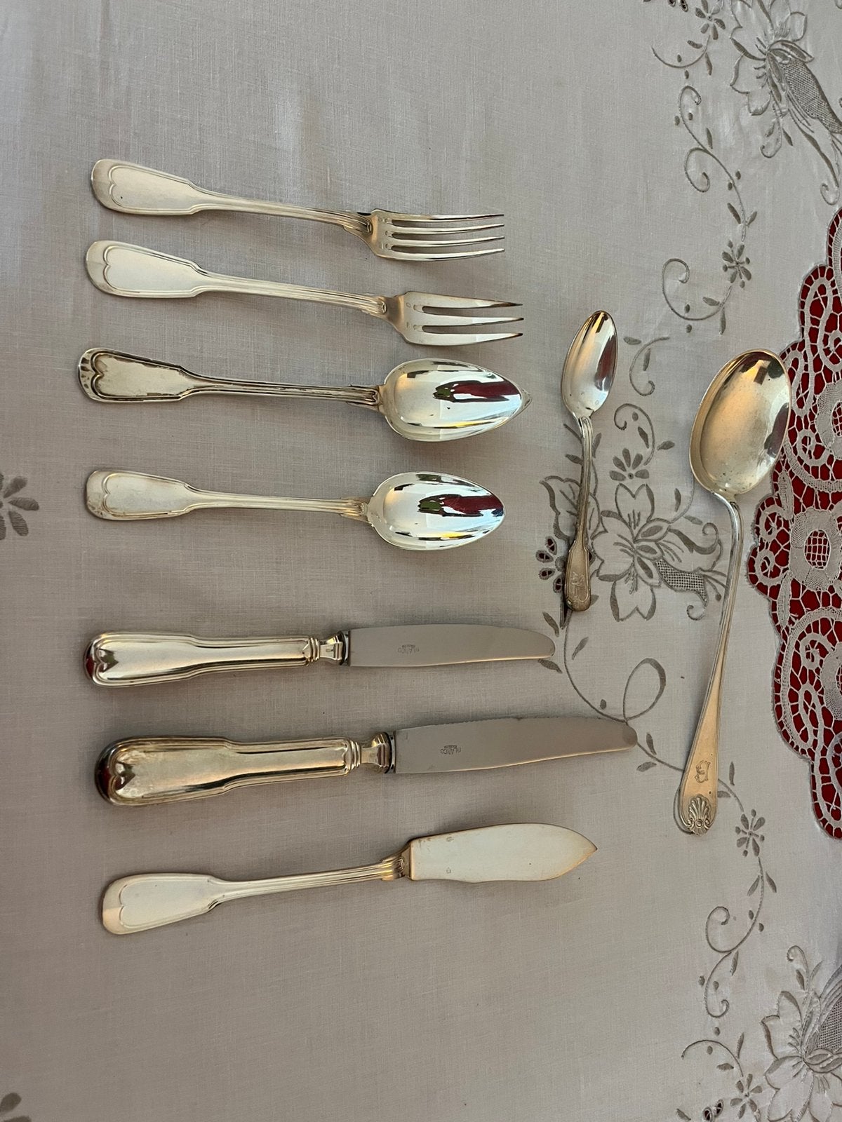 Zilvere bestek 12 stuks van ieder, Antiek en Kunst, Ophalen, Zilver