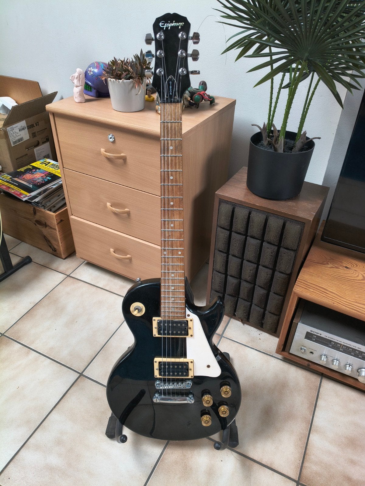 Epiphone Gibson Les Paul 100 Ebony Gitaar, Ophalen, Gebruikt, Solid body, Epiphone