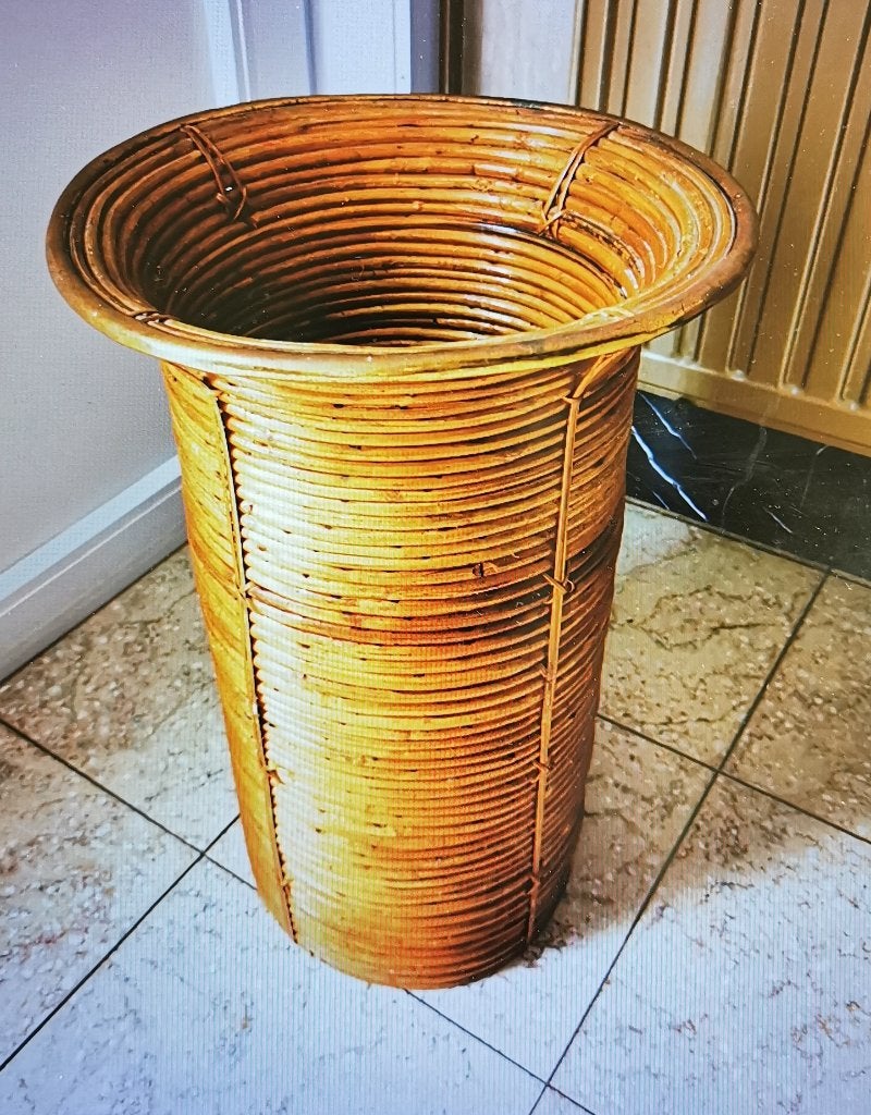 Vintage mid century paraplubak rotan en messing, Enlèvement