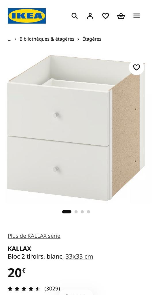 Tiroir Kallax, Enlèvement, Neuf