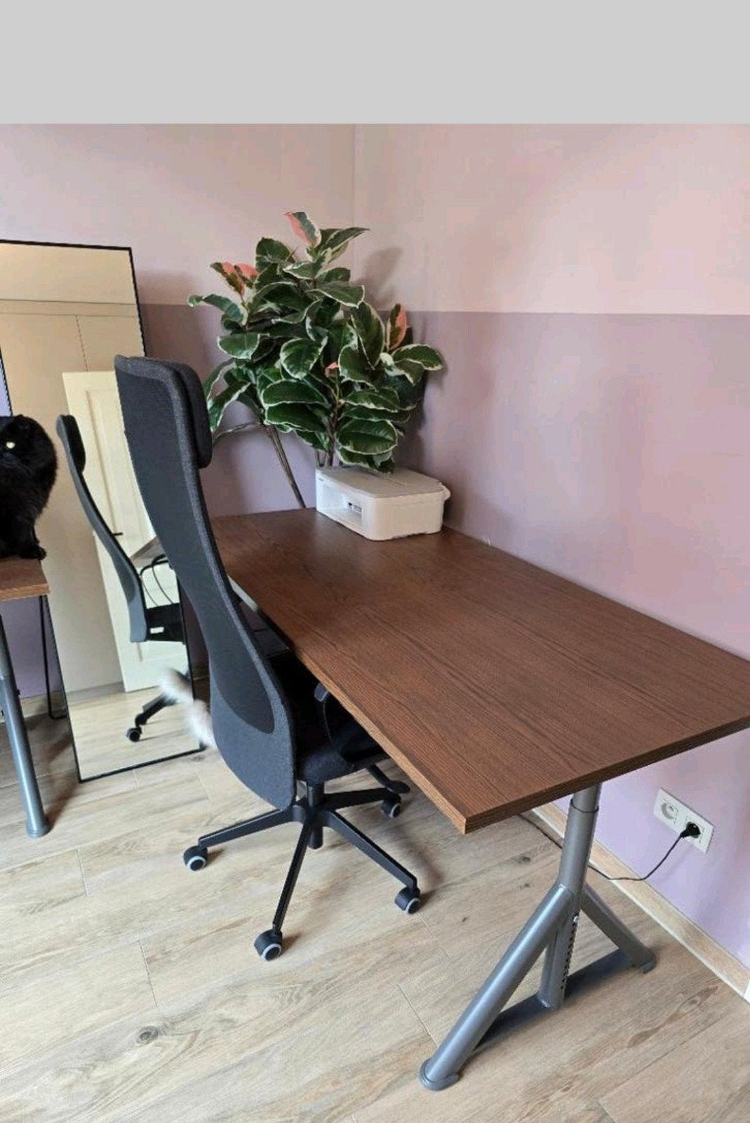 Bureau IKEA Idåsen - réglable, Enlèvement, Goulotte de câbles, IKEA, Brun