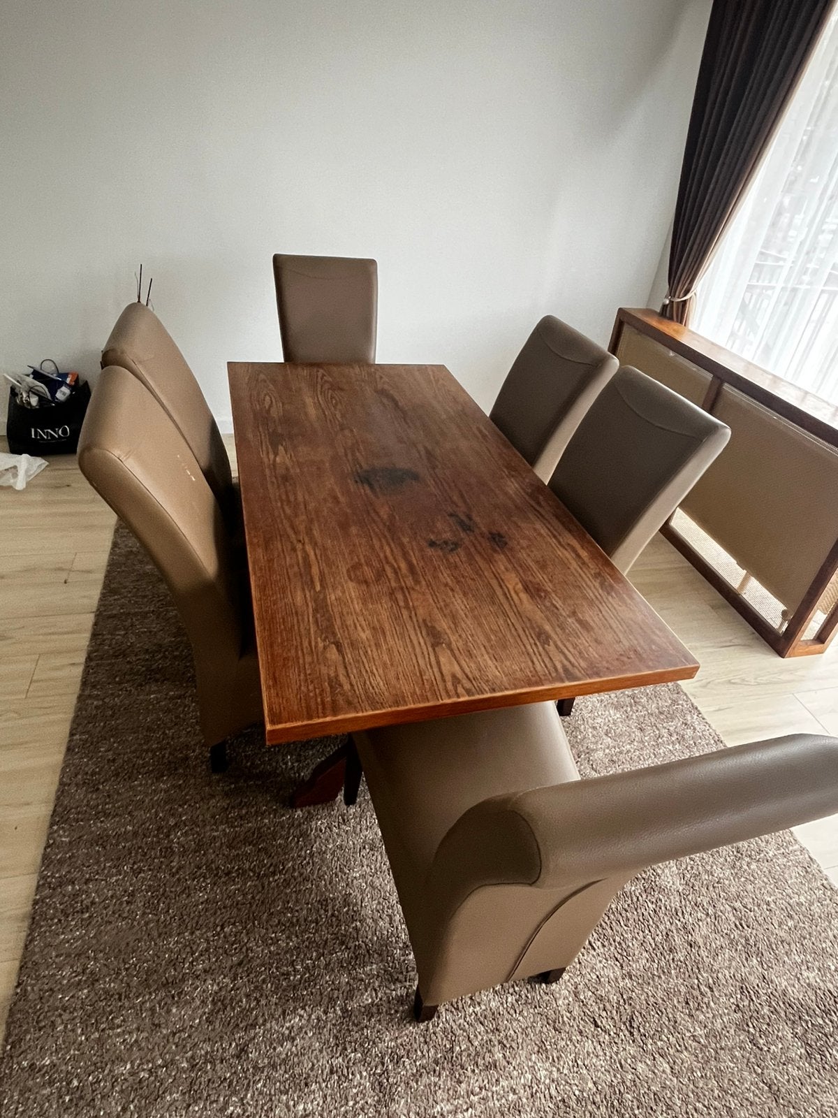 Eettafel en 6 stoelen, Ophalen, Zo goed als nieuw