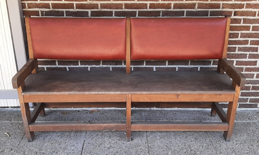 Zitbank wachtzaal, Ophalen, Gebruikt, Bruin, Klassiek
