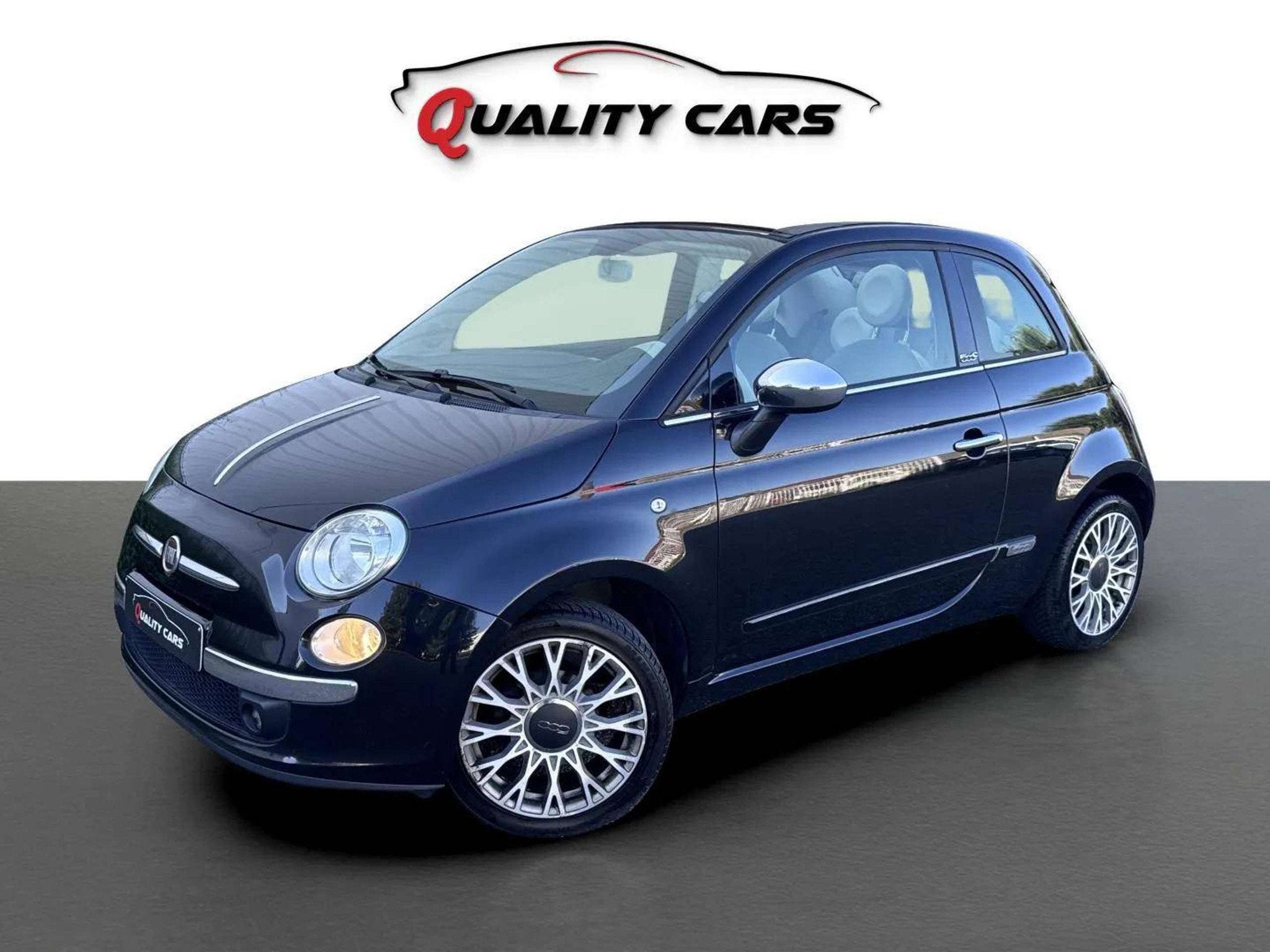 Fiat 500C 500C Cabrio | 1.2i Lounge | Navi | CarPlay | Garan, 4 cilinders, Cabriolet, Zwart, Bedrijf