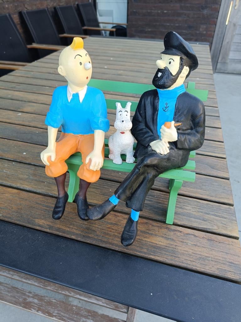 Gipsen beeld Kuifje, Haddock en Bobbie, Collections, Statues & Figurines, Enlèvement