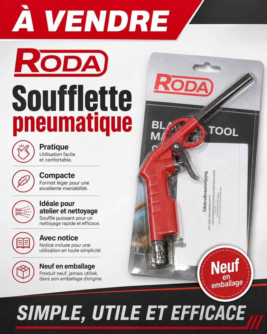 Soufflette pneumatique, Enlèvement ou Envoi