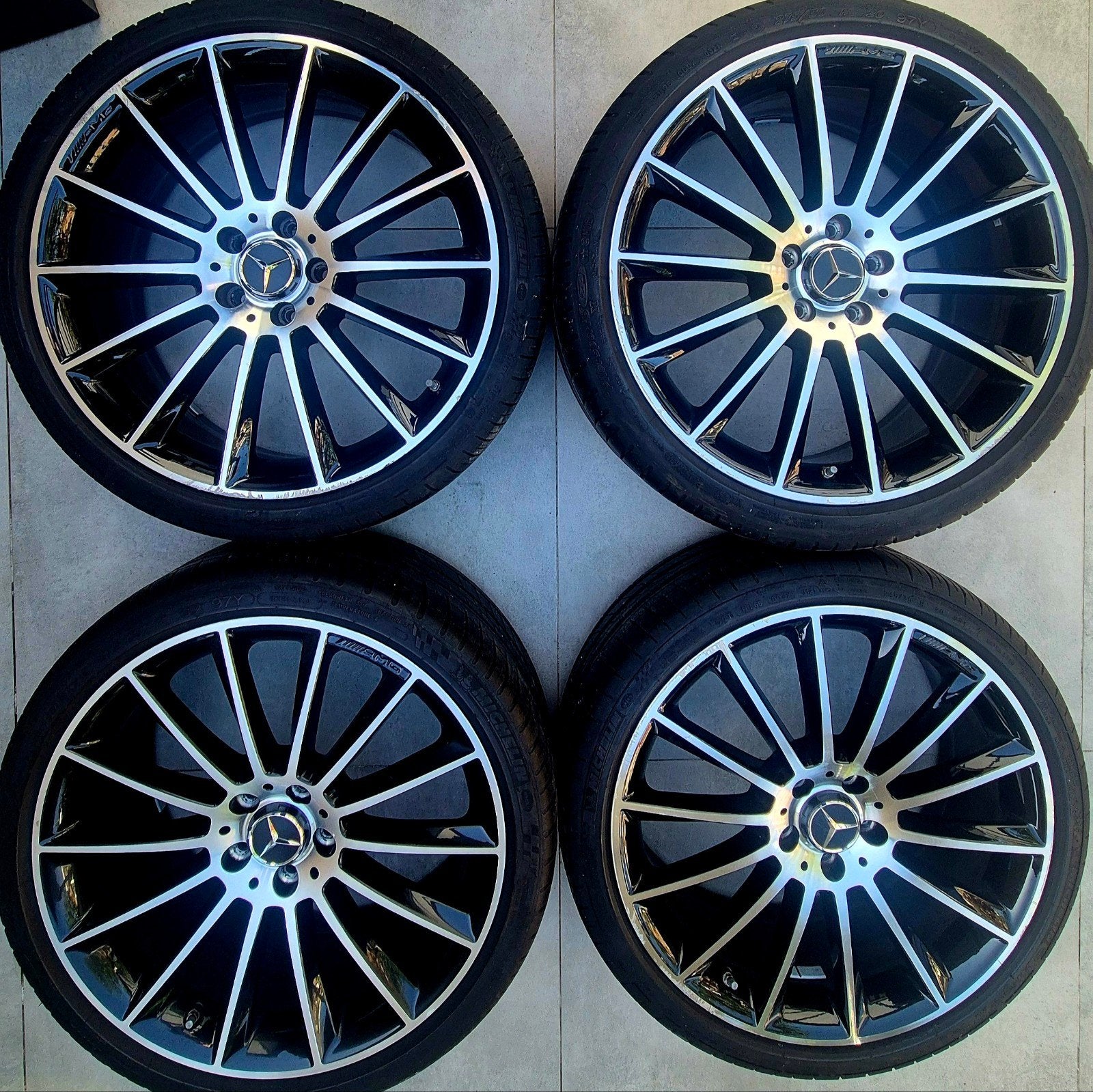 JANTES AMG D'ORIGINE MERCEDES 20 POUCES LES PLUS LARGES AVEC, Enlèvement, 20 pouces, Pneus été, Pneus et Jantes
