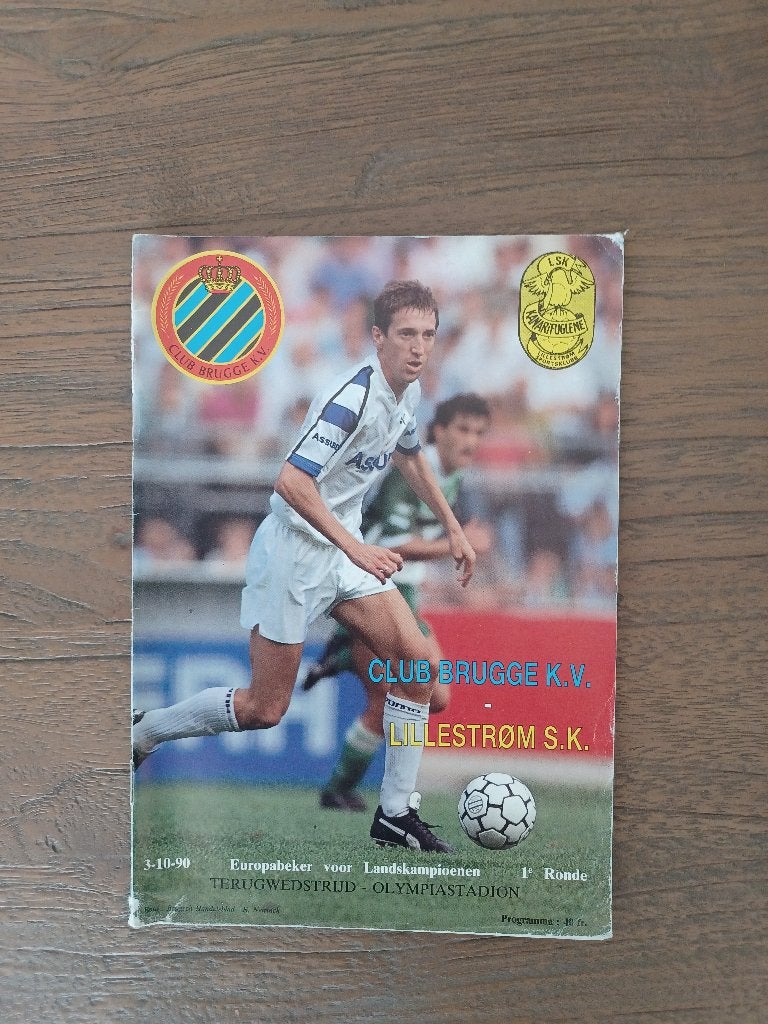 EUROPEES PROGRAMMABOEKJE CLUB BRUGGE– LILLESTROM SK, Verzamelen, Sportartikelen en Voetbal, Zo goed als nieuw, Boek of Tijdschrift