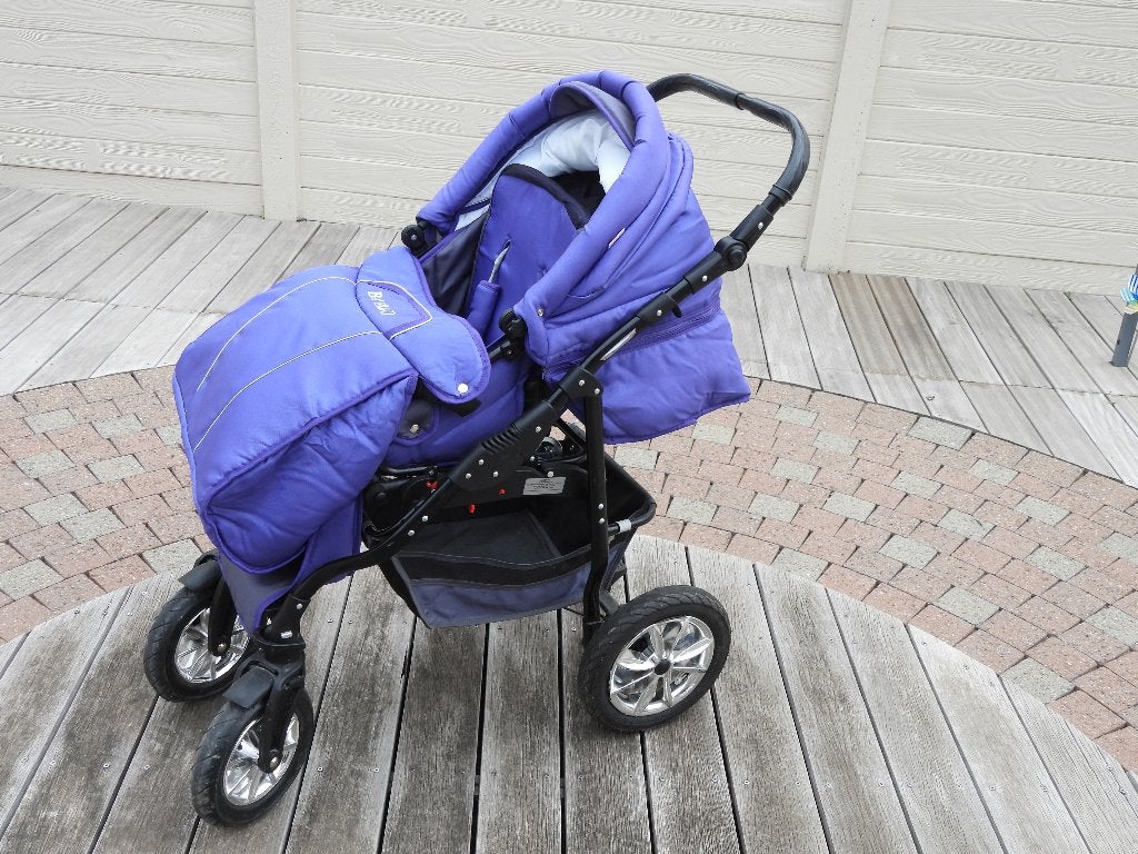KINDERWAGEN/BUGGY  BAVARIO Paars grafiet, Luchtbanden, Zo goed als nieuw, Ophalen, Kinderwagen