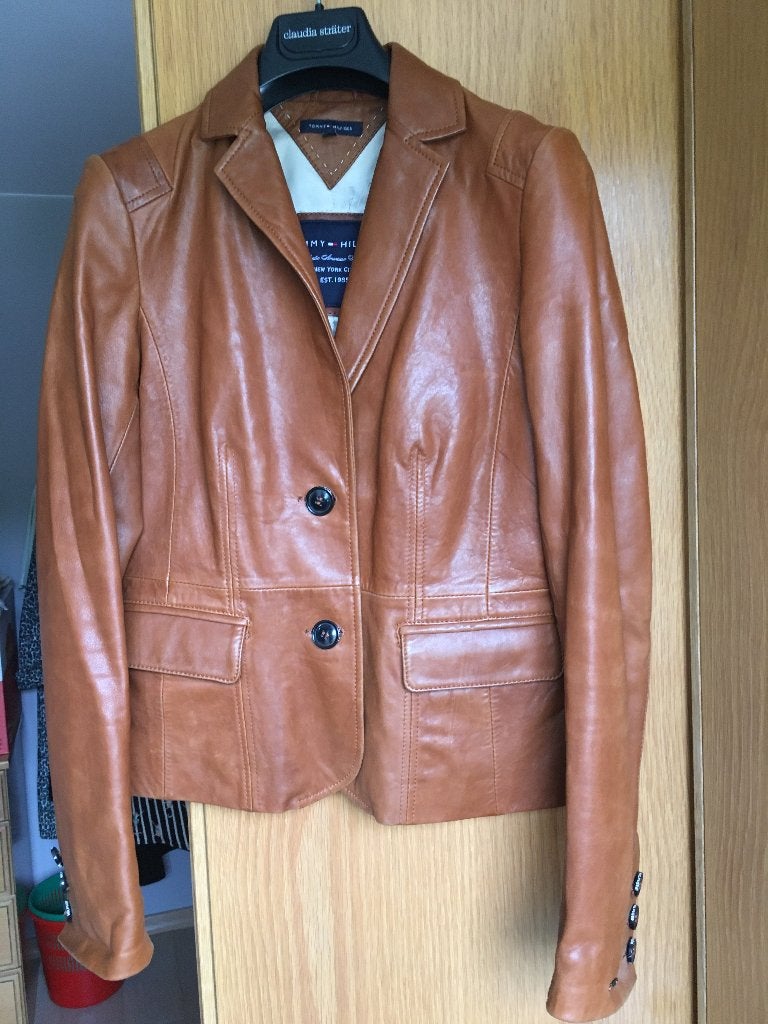 Lederen blazer cognackleurig Tommy hilfiger maat 4 of XS, Kleding | Dames, Jasjes, Kostuums en Pakken, Tommy hilfiger, Bruin, Ophalen of Verzenden