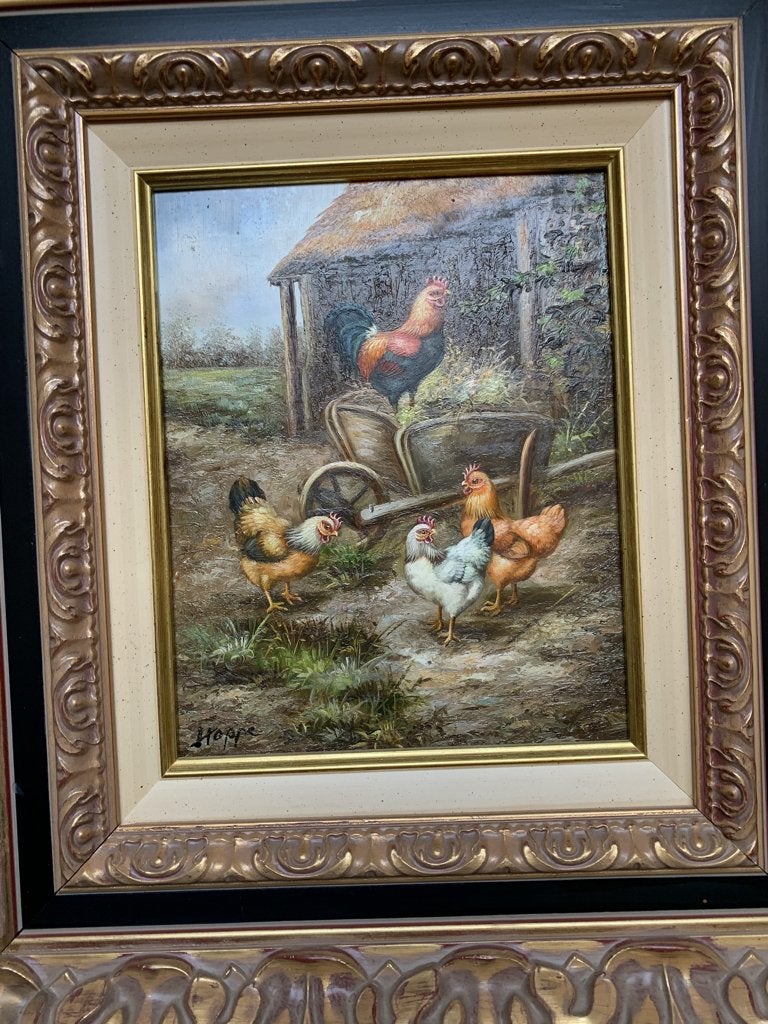 schilderij, Antiquités & Art, Art | Peinture | Classique, Enlèvement, Cadre spécial, Peinture à l'huile, Animaux