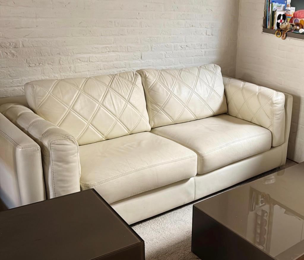 Siège en cuir blanc, Enlèvement, Utilisé, Cuir