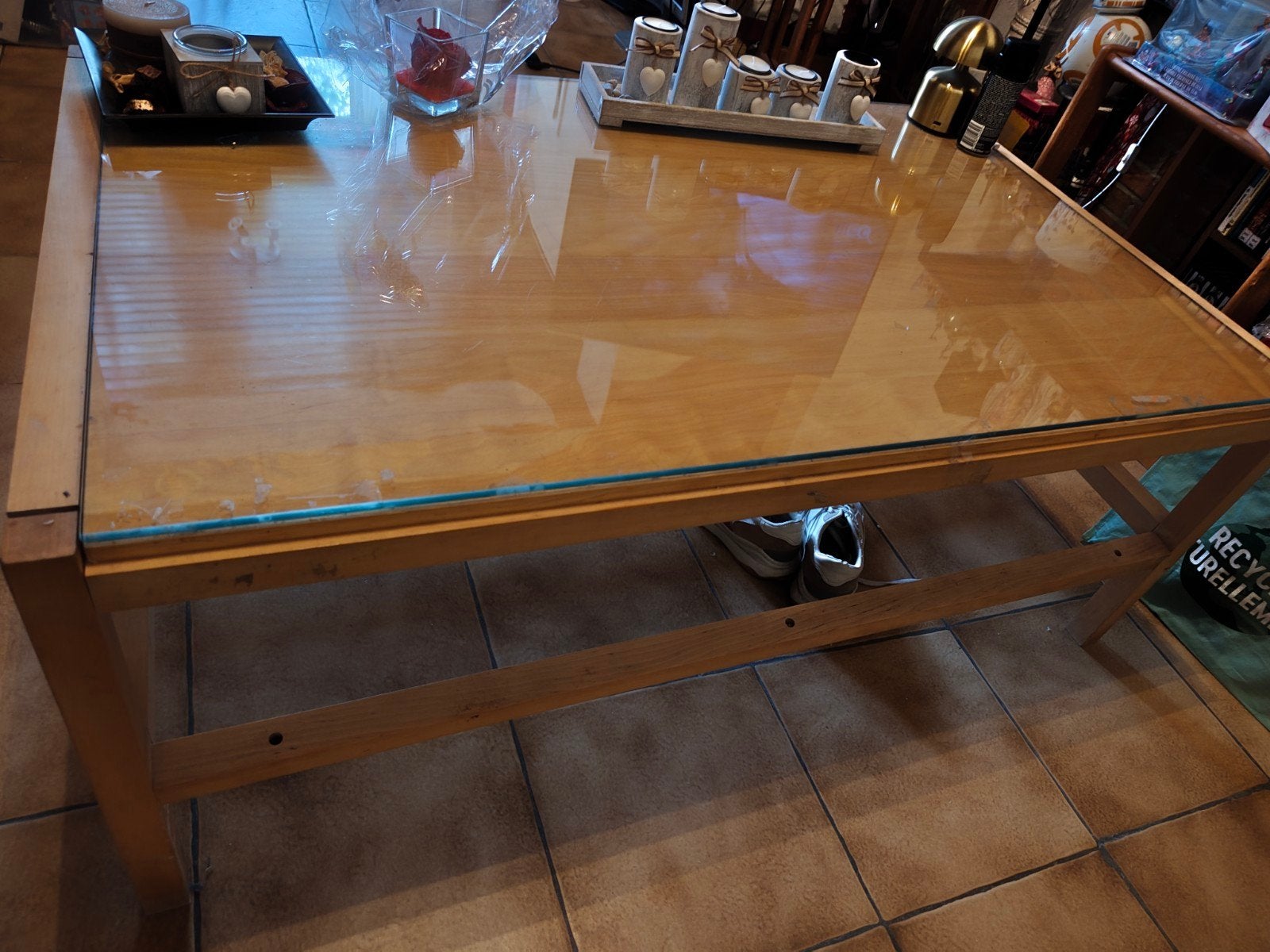 Table basse de salon à donner, 100 à 150 cm, Verre, Enlèvement, Utilisé