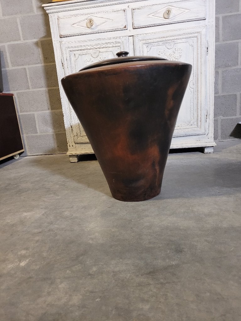 Grand pot avec couvercle en terre cuite, Enlèvement