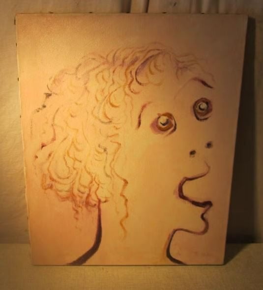 Mooi Modern Geschilderd Werk 'Verbazing' - Rita Toelen, Antiek en Kunst, Ophalen of Verzenden