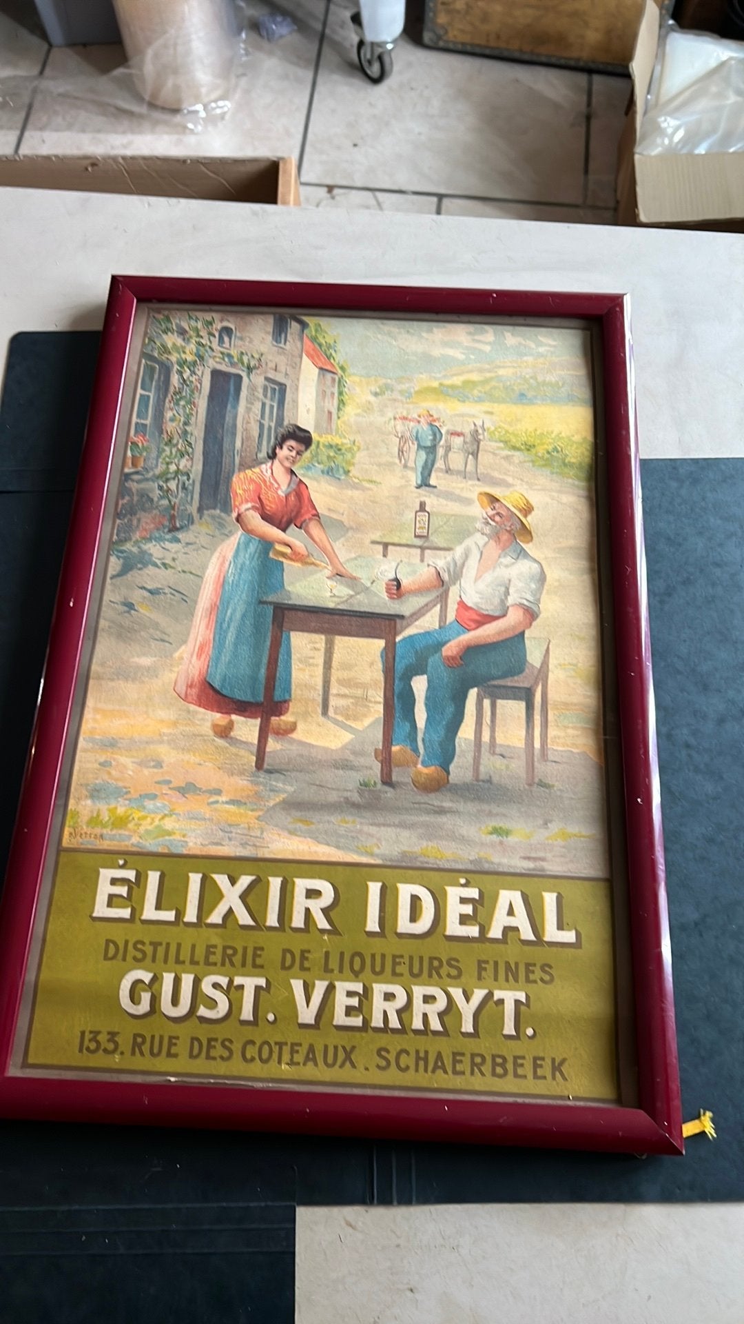 Oude litho reclame Élixir Idéal, Ophalen of Verzenden, Zo goed als nieuw