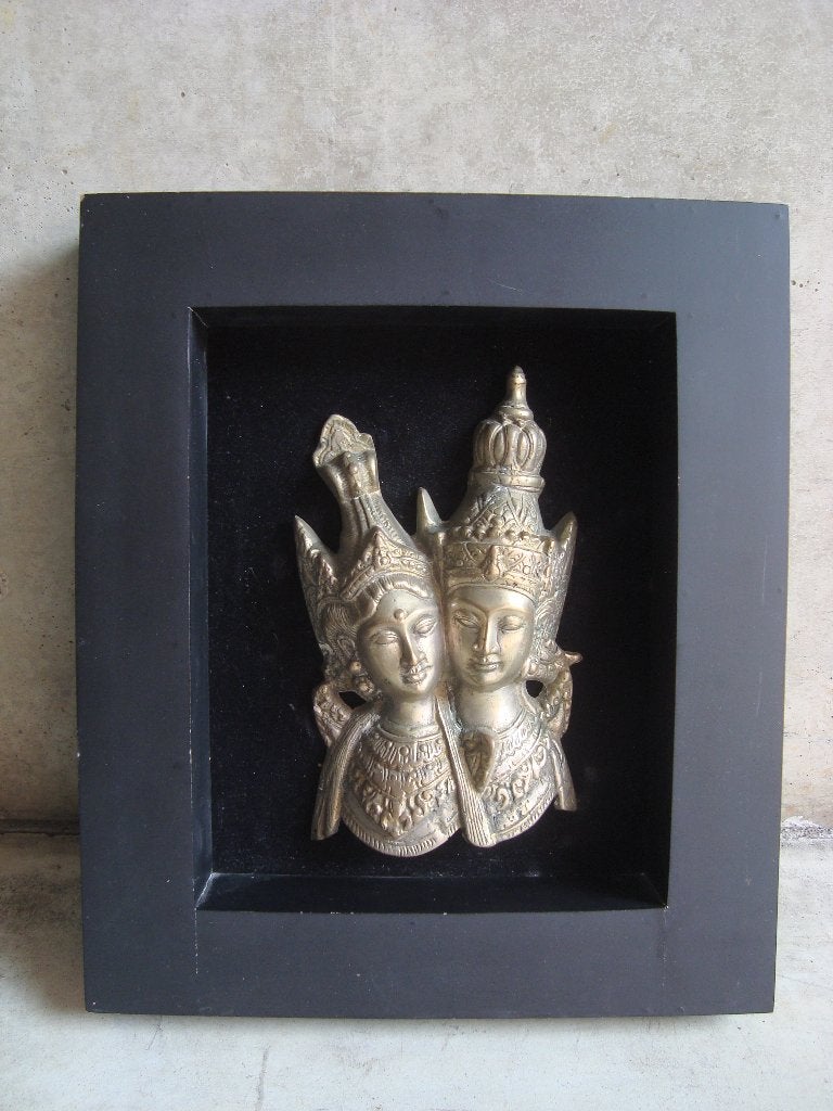 cadre Balinais Rama & Sita laiton, Antiek en Kunst, Kunst | Niet-Westerse kunst, Ophalen