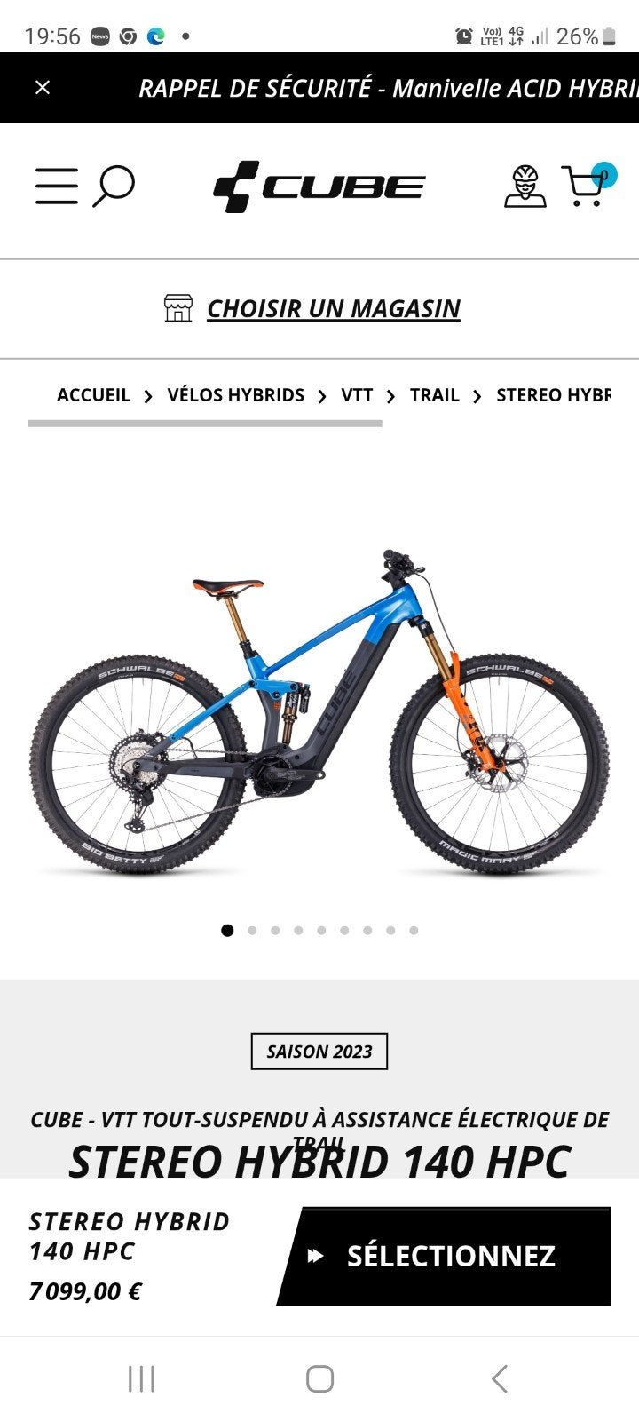 Vtt électrique, Enlèvement ou Envoi