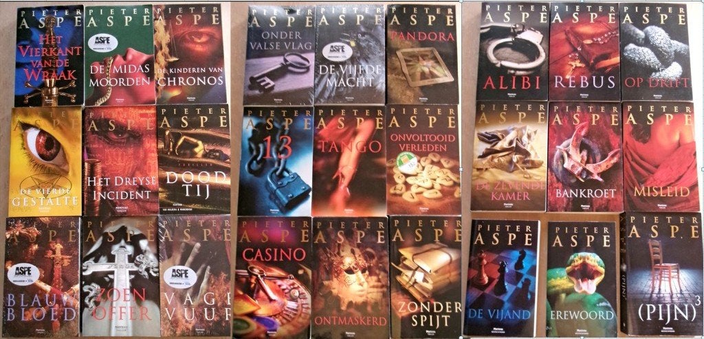 Aspe (26 boeken) : tango * casino * zonder spijt * alibi, Boeken, Ophalen, Zo goed als nieuw, Pieter Aspe, België
