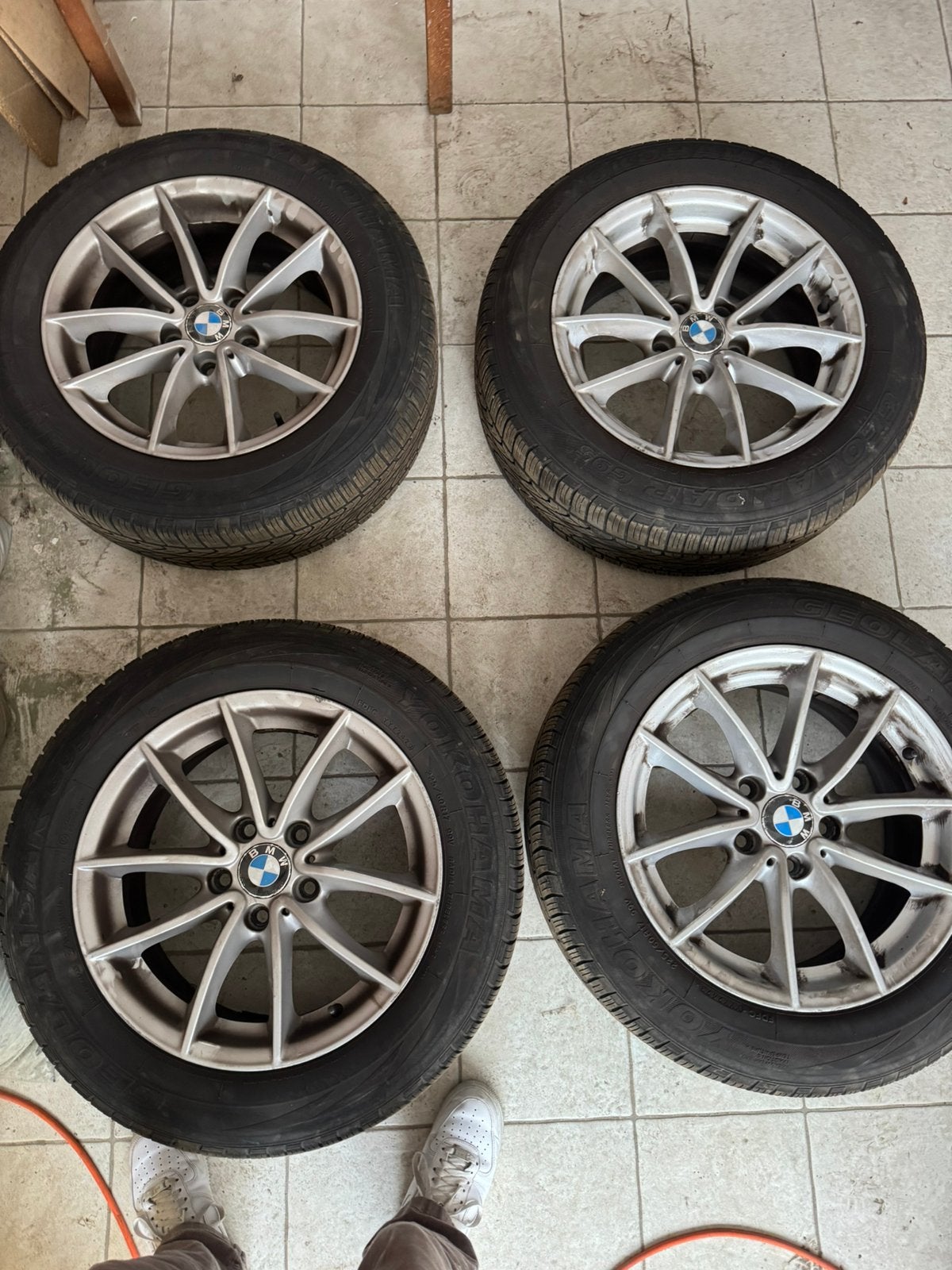 4 Jantes Alu BMW 17” d’origine + Pneus hiver, Pneus hiver, 17 pouces, Enlèvement, Utilisé