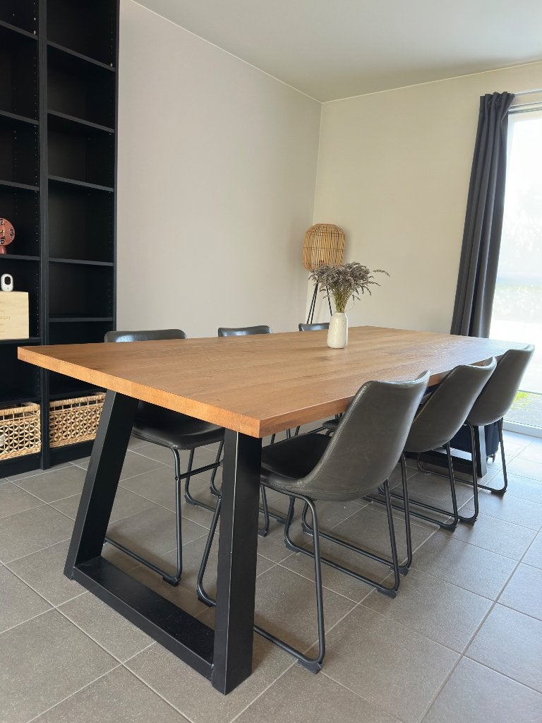 Eikenhouten eettafel Deba Meubelen, Ophalen, 100 tot 150 cm, Eikenhout, 200 cm of meer