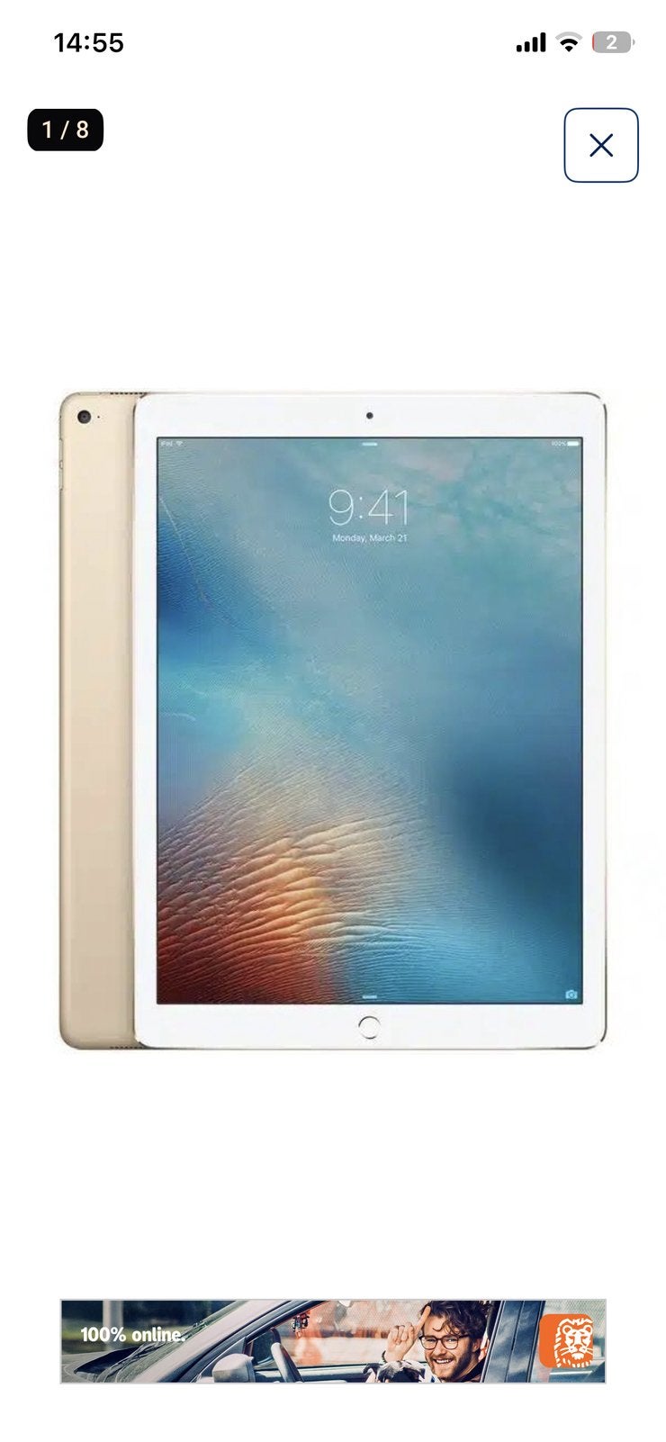 Ipad pro (12,9 inch) wifi + cellular 128GB 2015, Computers en Software, Apple iPads, Ophalen, Wit, Apple iPad Pro, 128 GB