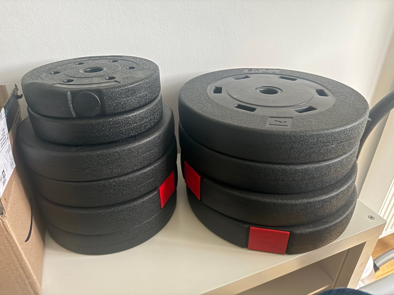 Halterschijven + Halterstang, Sport en Fitness, Ophalen, Nieuw, Halterschijven