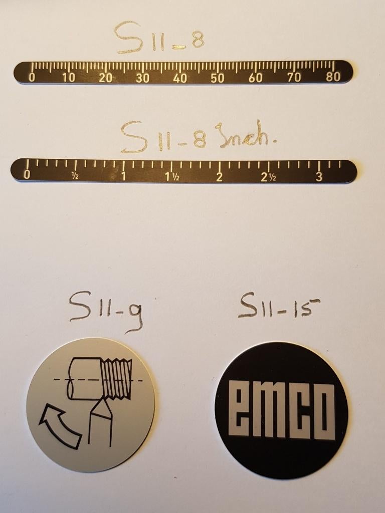 Nieuwe symboolplaatjes voor EMCO Super 11 en EMCO FB2, Bricolage & Construction, Enlèvement ou Envoi, Neuf