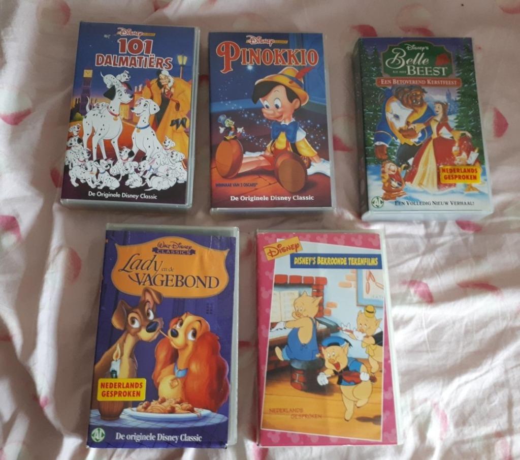 videoband VHS - Disney verhalen - 4 stuks, Alle leeftijden, Verzenden, Gebruikt