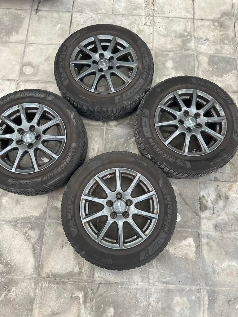 Originele Rial velgen 15” + Michelin winterbanden gratis!, Ophalen, 15 inch, Velg(en), Winterbanden