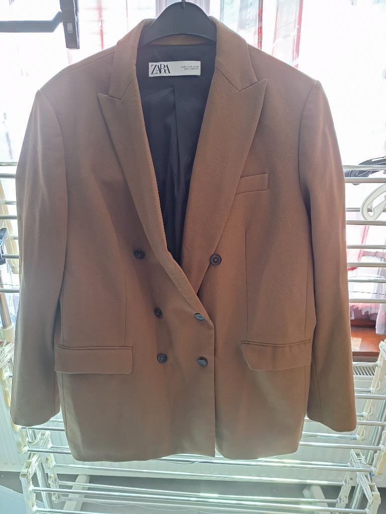 Blazer marron clair, Zara, XL, Taille 46/48 (XL) ou plus grande, Enlèvement ou Envoi, Comme neuf, Brun