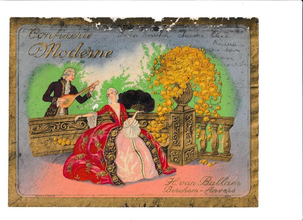 Publicité chocolat confiserie Moderne. Anvers/Berchem., Enlèvement ou Envoi, Utilisé