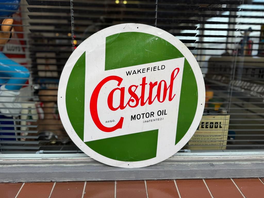 Oud Catrol reclamebord jaren 50, Verzamelen, Ophalen of Verzenden, Gebruikt, Reclamebord