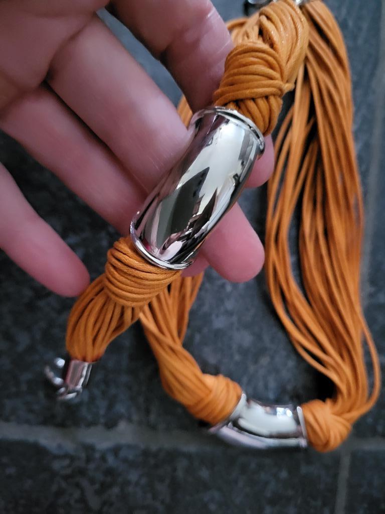 Ketting en bijpassende armband, Bijoux, Sacs & Beauté, Colliers, Enlèvement ou Envoi, Neuf, Orange, Autres matériaux