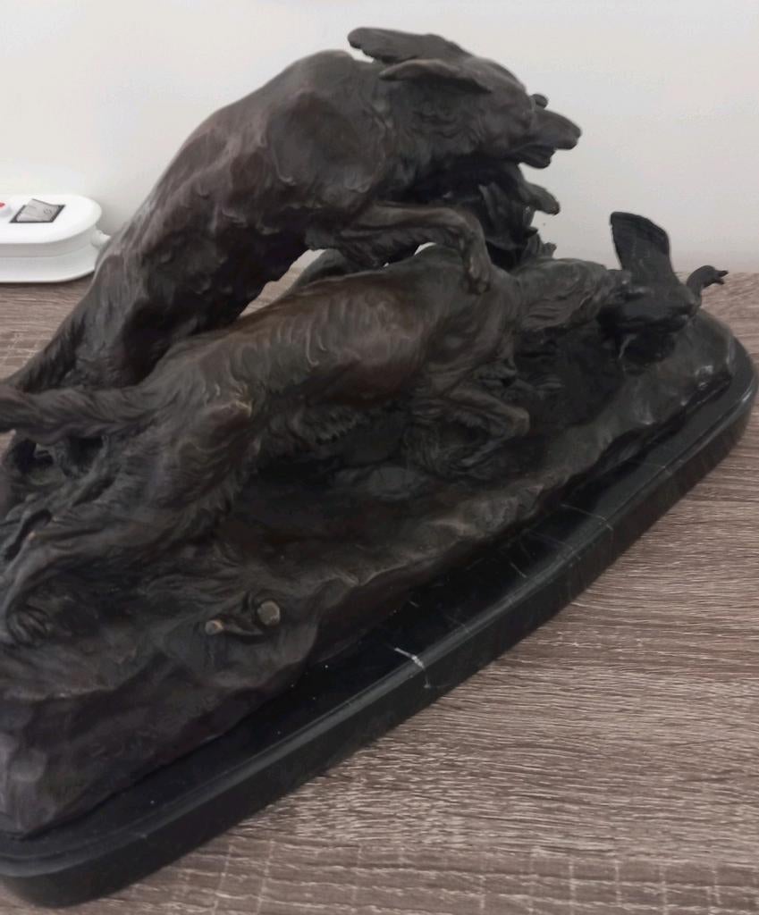Brons PJ Mène Hunting dogs, Antiek en Kunst, Ophalen of Verzenden, Brons
